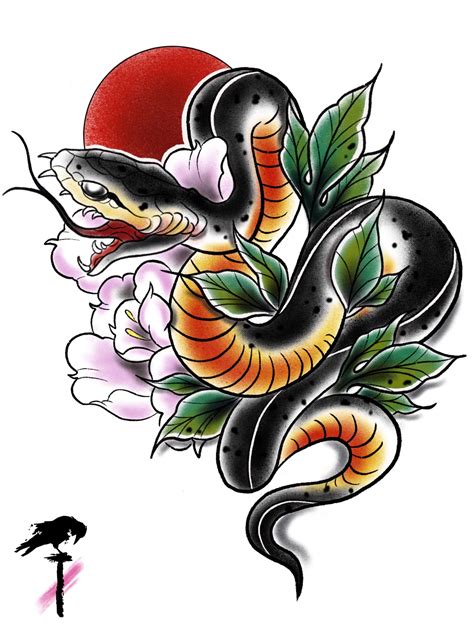 japanese snake drawing|traditional japanese snake tattoo.